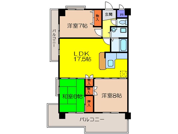 アビタシオンⅡの物件間取画像